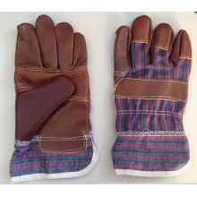 Dark Brown Patched Palm Furniture Leather Work Glove-4001